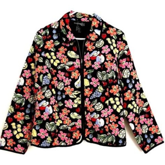 Requirements Jackets & Blazers - Requirements Jacket Quilted Floral Full Zip